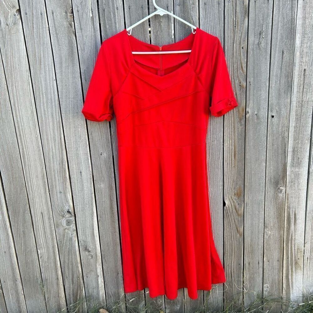 Red bodycon dress short sleeve size medium